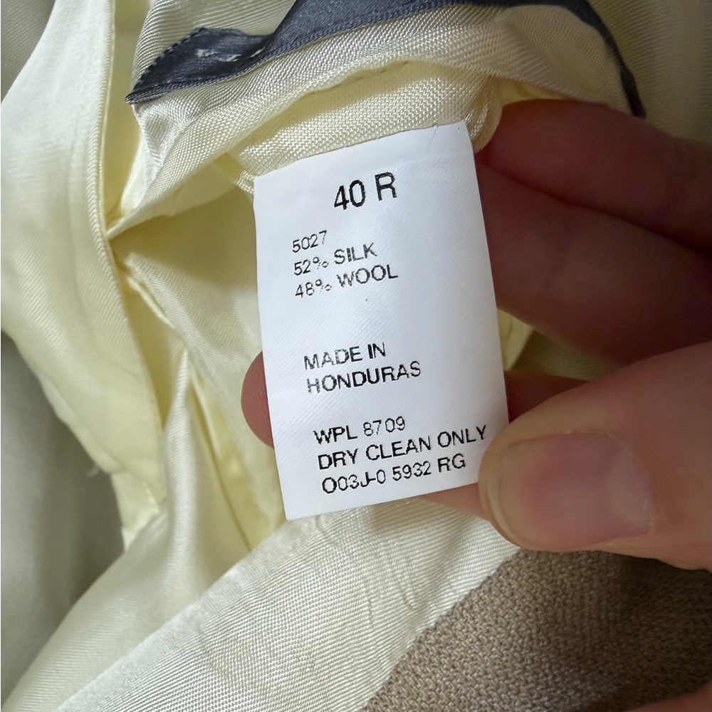 Oscar De La Renta Vintage Tan Silk Wool Sport Coat size 40R - Picture 10 of 11